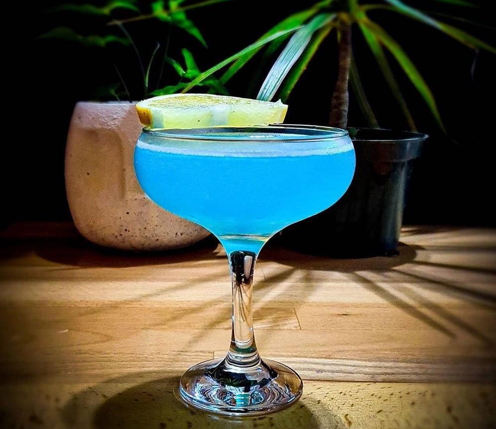 Blue Bayou is made up of Vodka, blue curacao, grapefruit juice, fresh or canned pineapple chunks