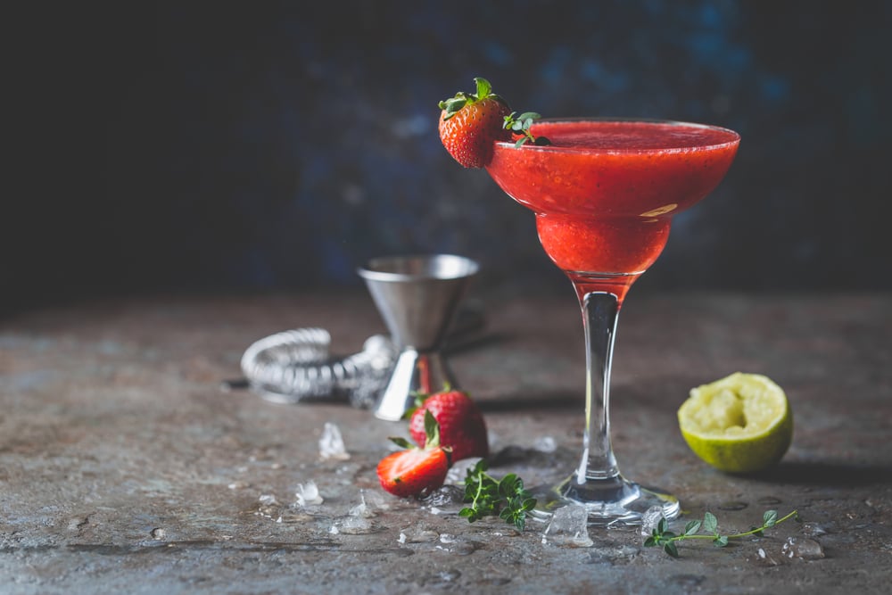 strawberry daiquiri in a glass