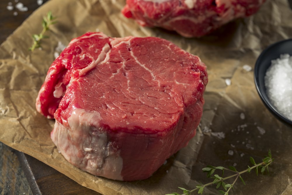 Filet Mignon Tenderloin Steak with Salt and Herbs