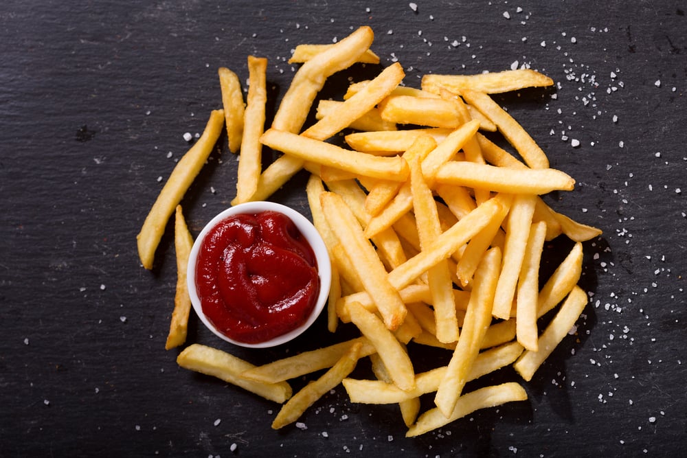 fast food fries and ketchup