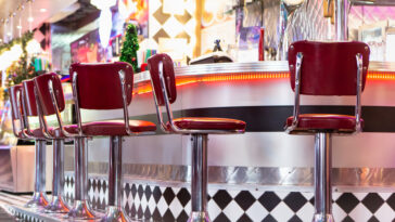 old fashioned diner stools