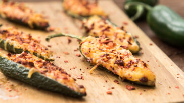 Homemade jalapeno baked with cheese