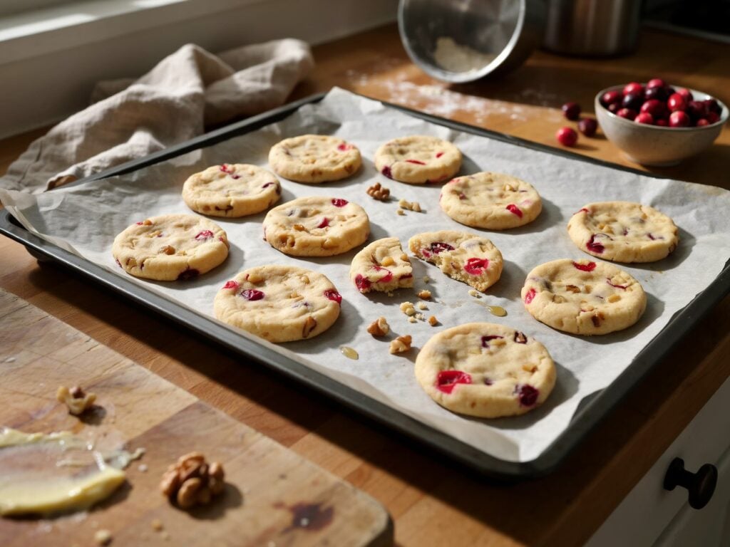 Cranberry Walnut Shortbread Cookies
