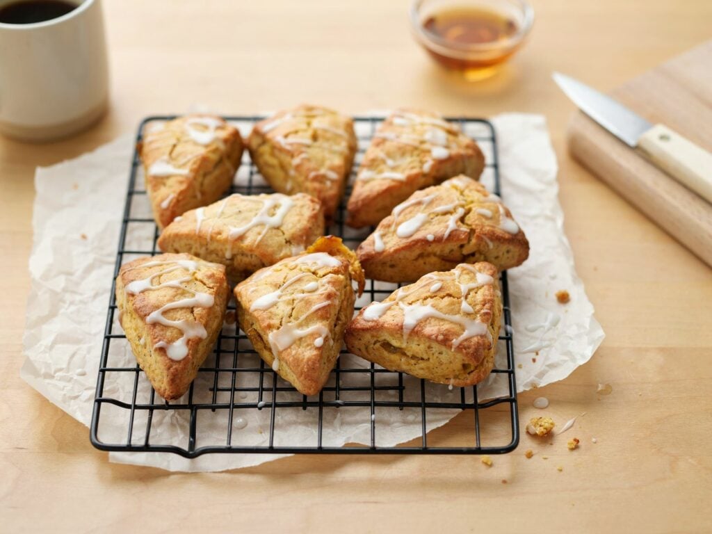 Pumpkin Scones with Maple Glaze