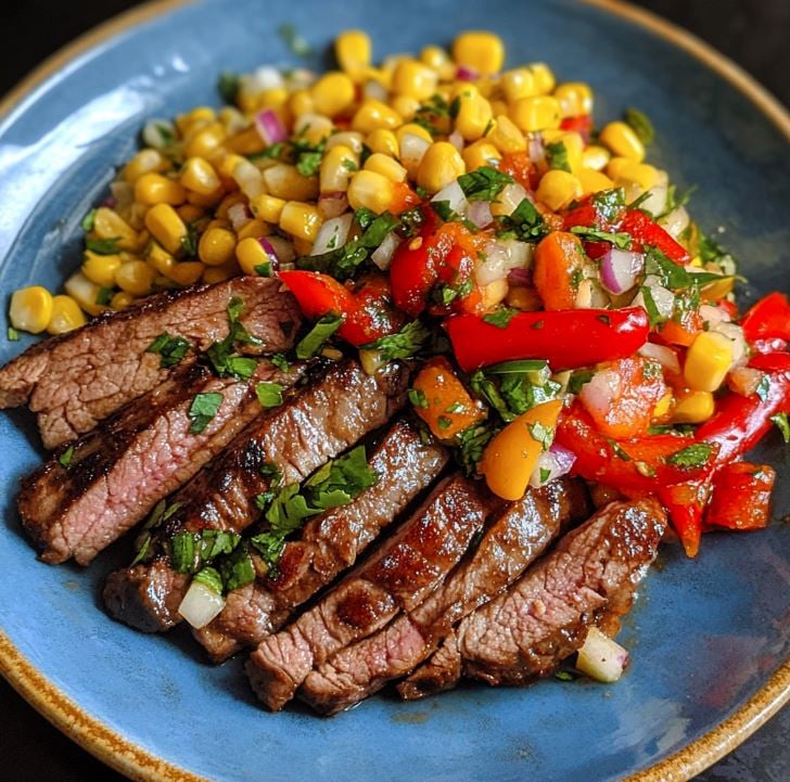 Carne Asada with Pepper and Corn Salad