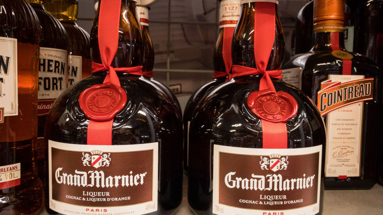 Grand marnier bottle with their logo