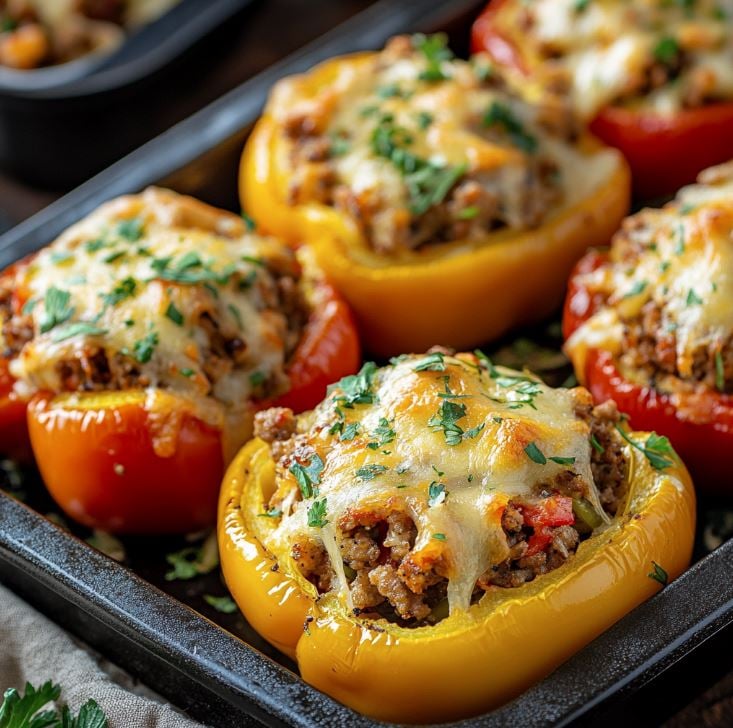 Ground Turkey Stuffed Peppers