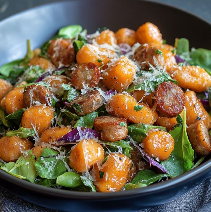 Sweet Potato Gnocchi and Sausage Salad