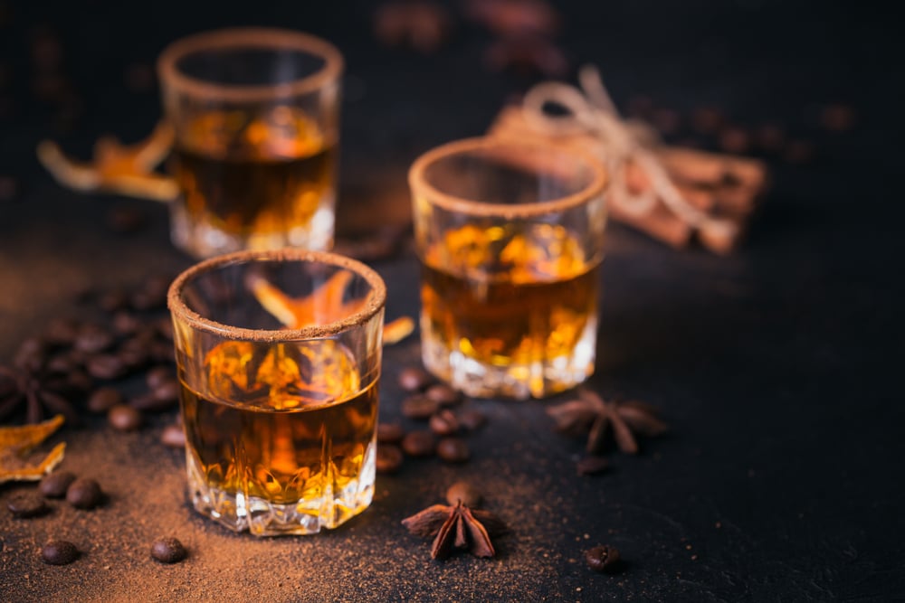 Whiskey, brandy or liquor