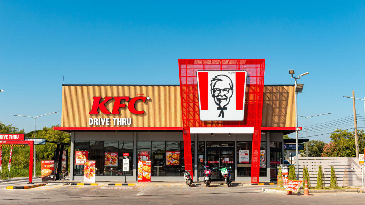 exterior building of fast food restaurant KFC
