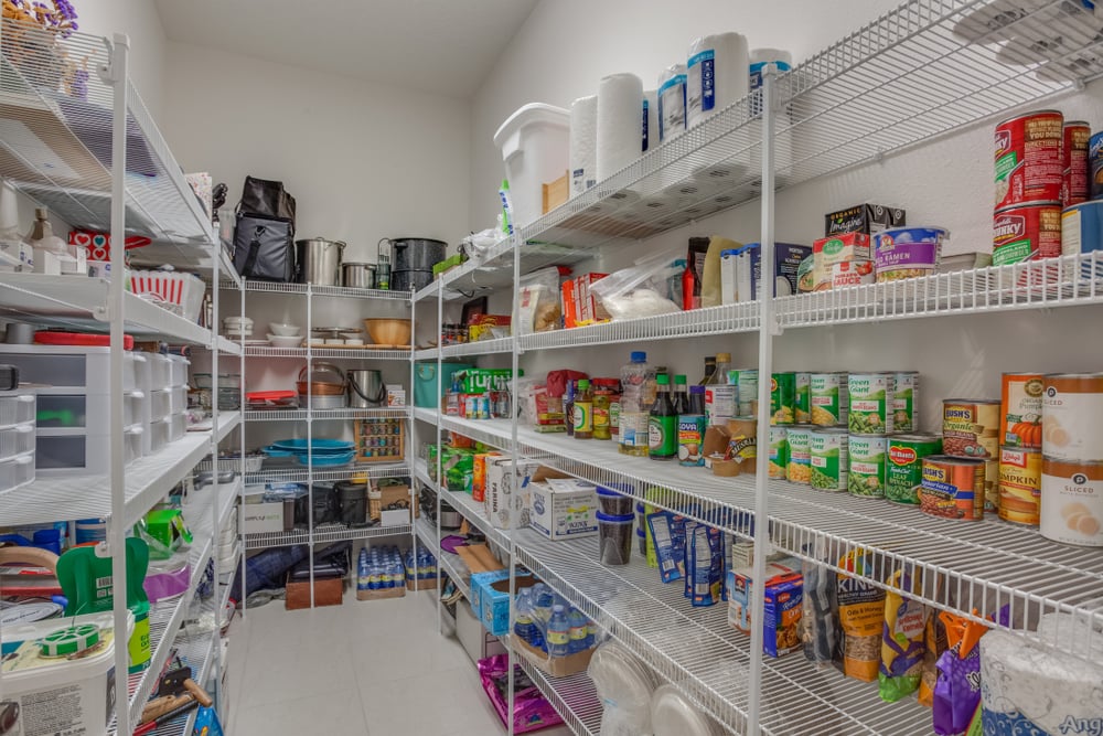 A well stocked large pantry