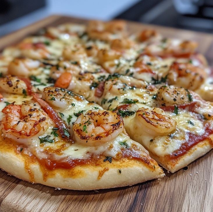 BBQ Garlic Prawn Pizza