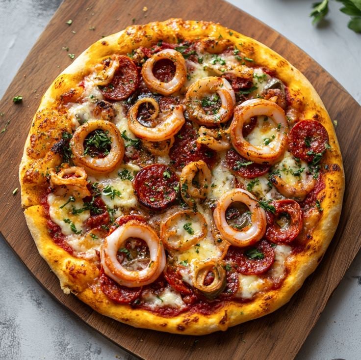 Calamari and Chorizo Pizza