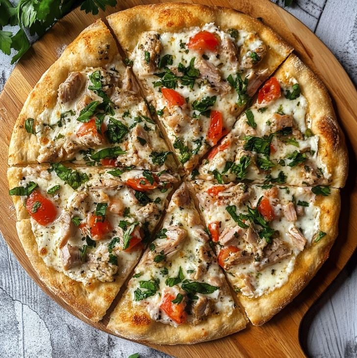 Mediterranean Tuna Pizza