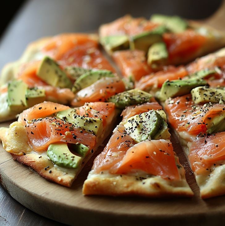 Smoked Salmon and Avocado Pizza