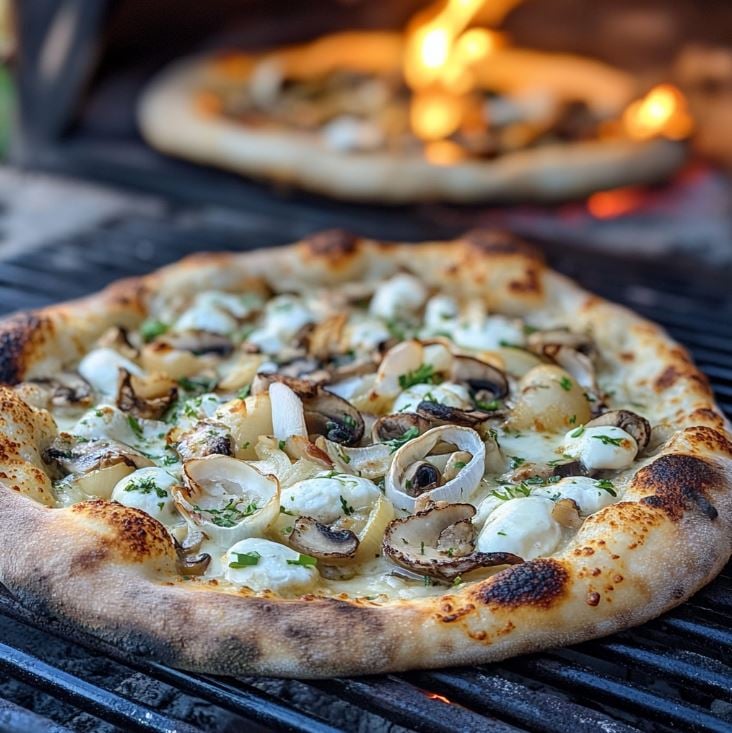 Squid Pizza with Saffron Aioli