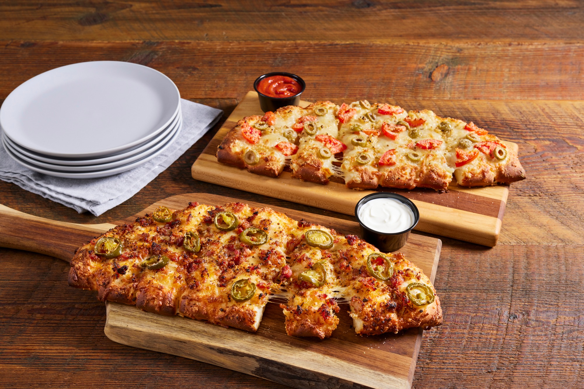 Donatos Pizza Mariachi Cheese Bread and Italian Cheese Bread