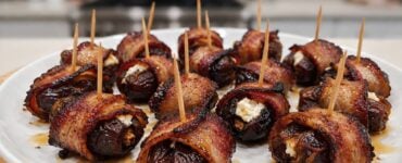 Bacon Wrapped Dates with Goat Cheese