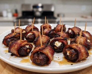 Bacon Wrapped Dates with Goat Cheese