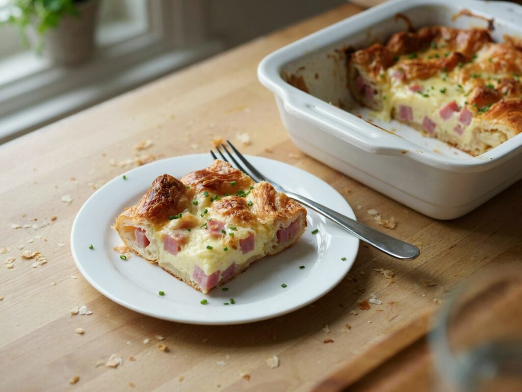 Ham and Cheese Croissant Breakfast Bake