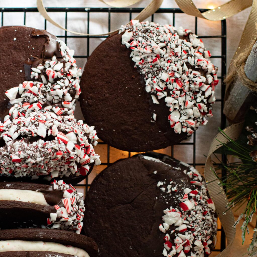 Peppermint Mocha Sandwich Cookies