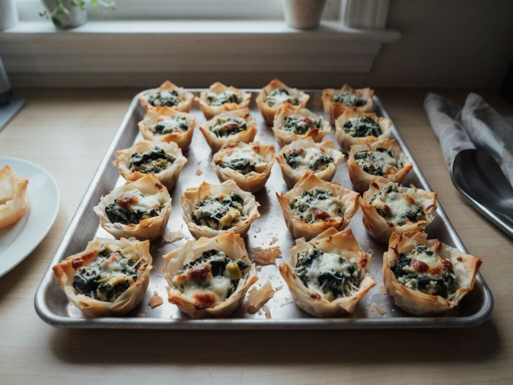 Spinach Artichoke Phyllo Cups