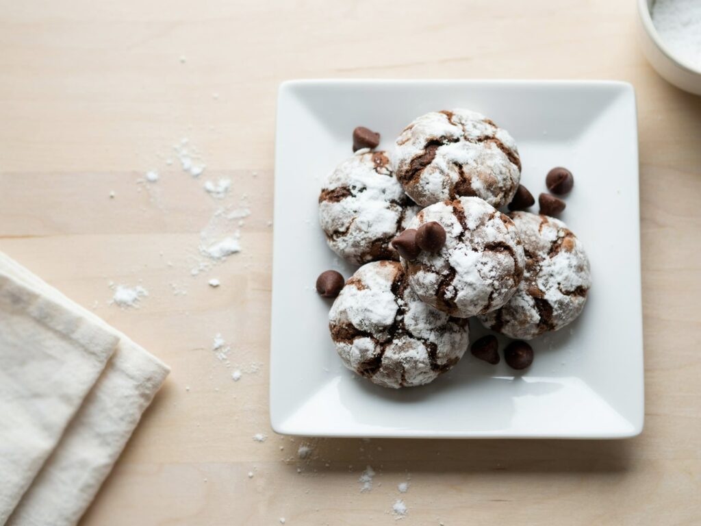 double chocolate crinkle cookies