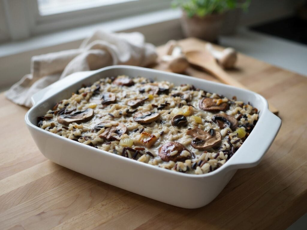 mushroom wild rice casserole