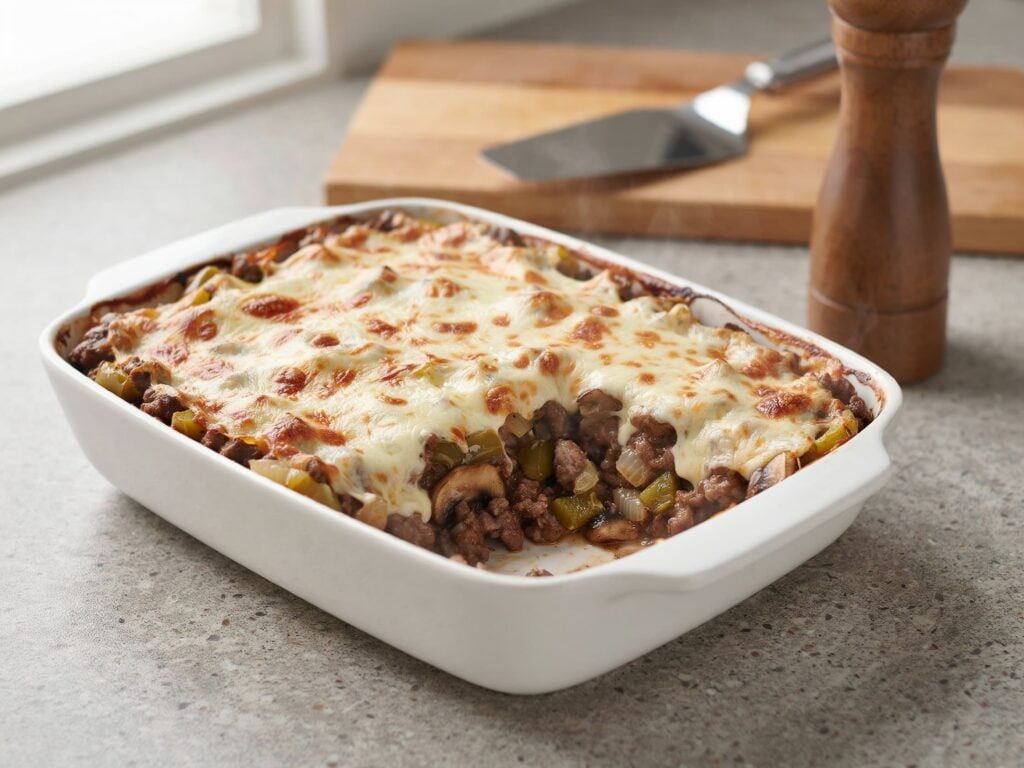 philly cheesesteak casserole