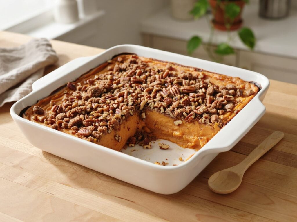 sweet potato casserole with pecan crumble