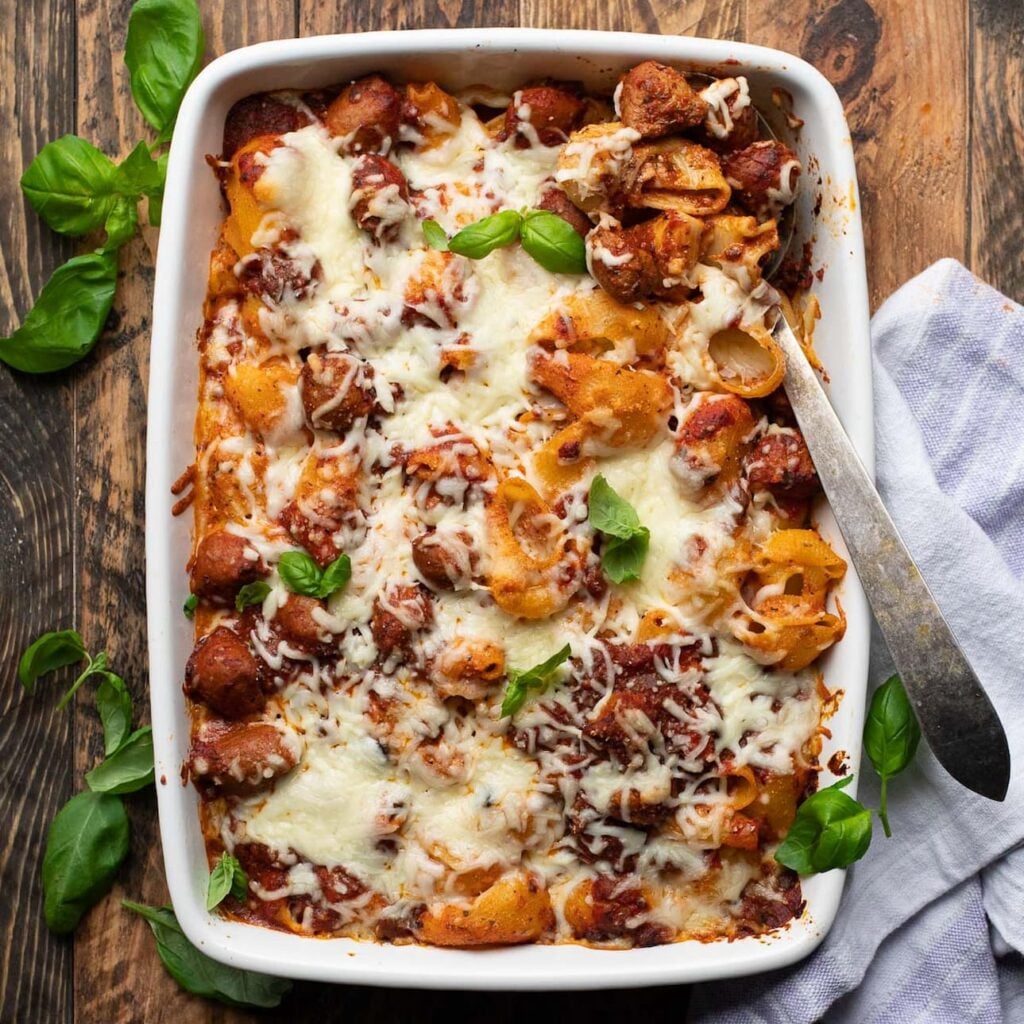 turkey sausage pasta bake