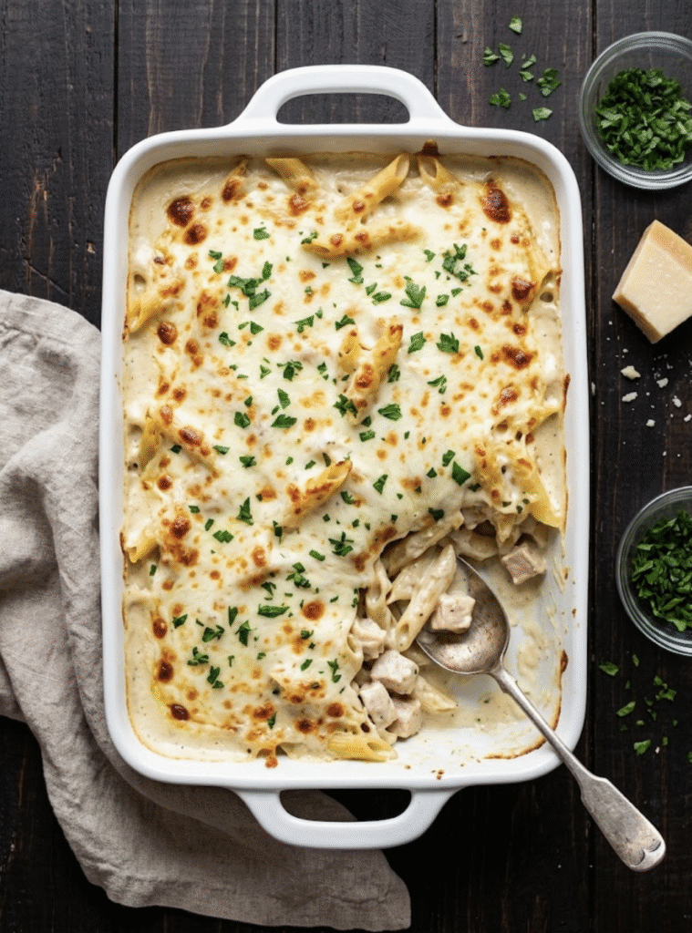 Chicken Alfredo Bake