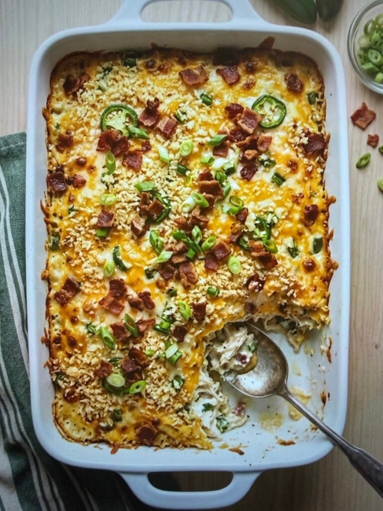Jalapeรฑo Popper Chicken Casserole