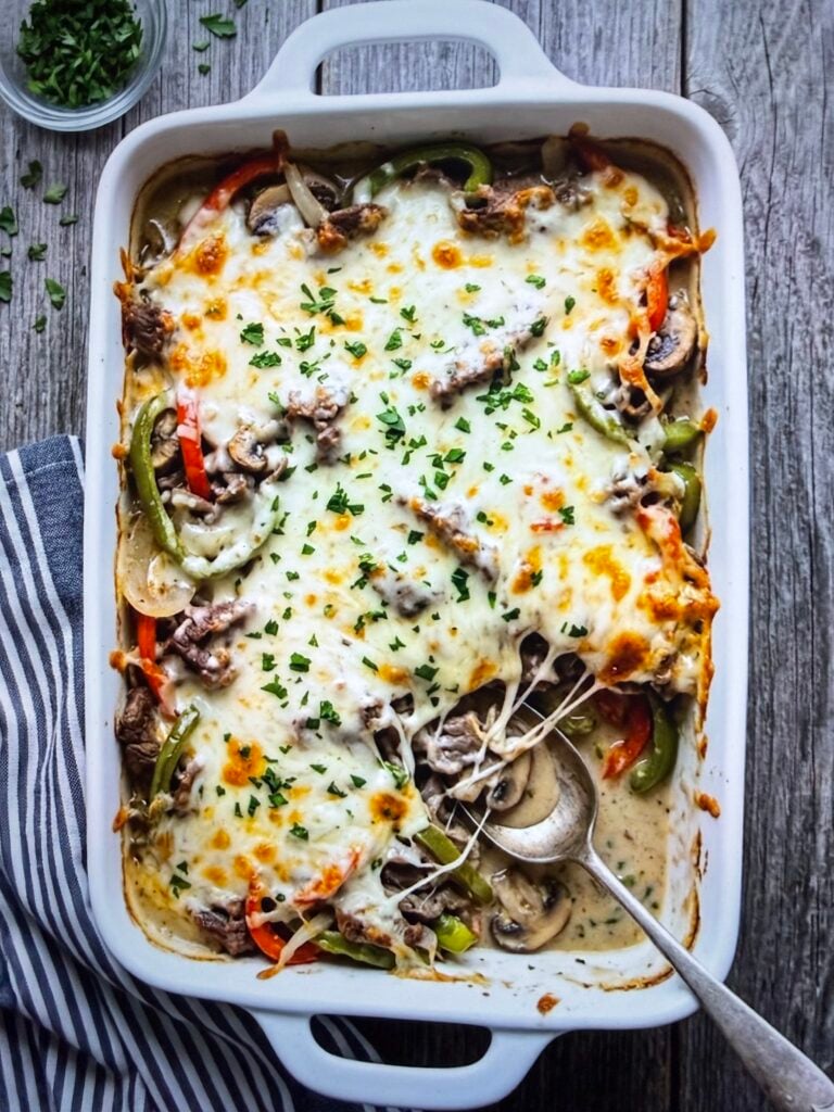 Philly Cheesesteak Casserole