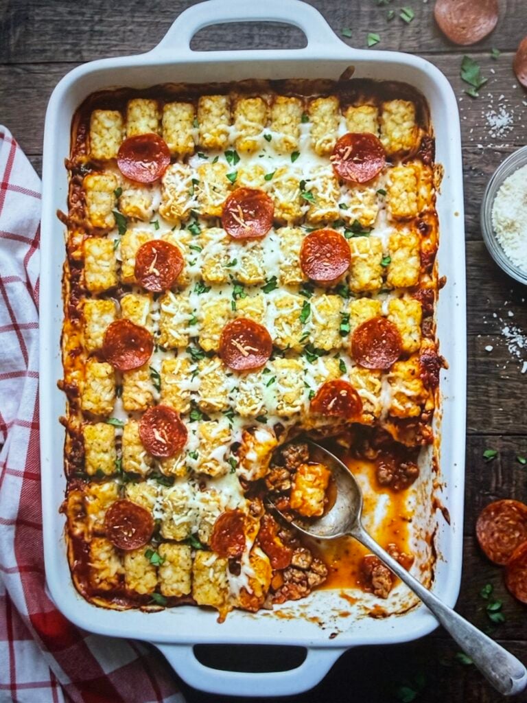 Pizza Tater Tot Casserole