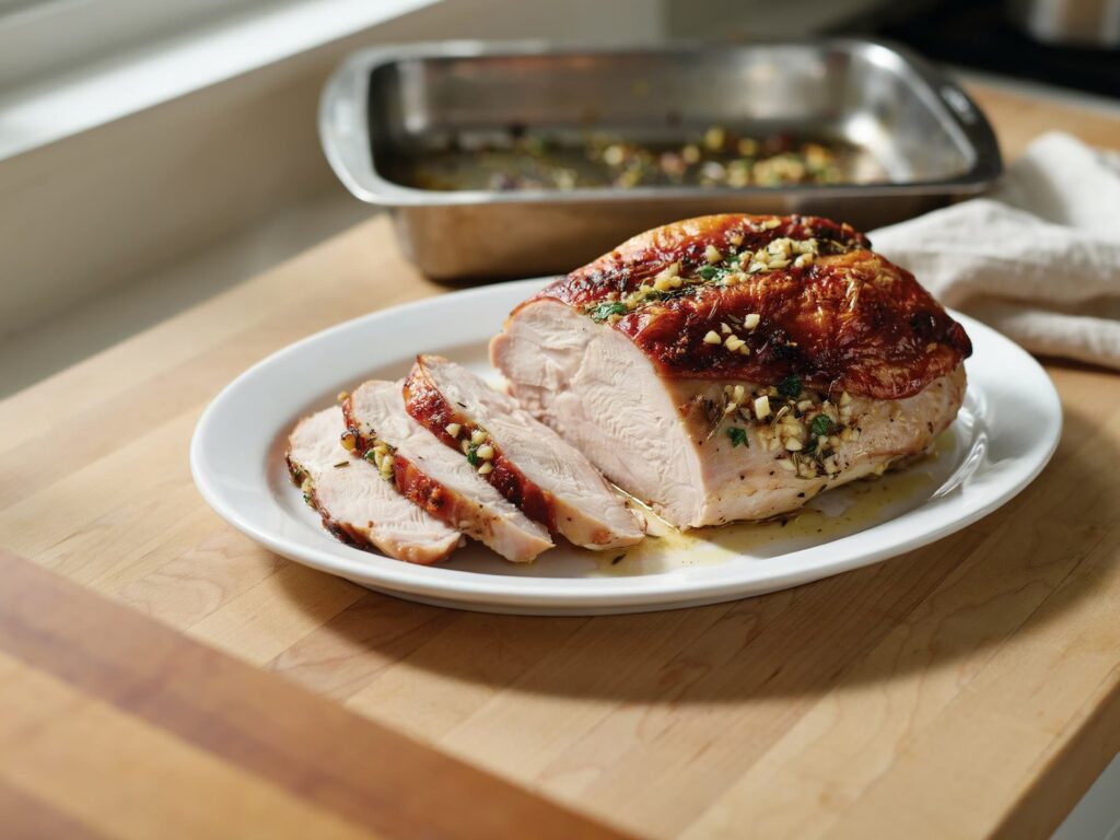roast turkey breast with garlic herb butter