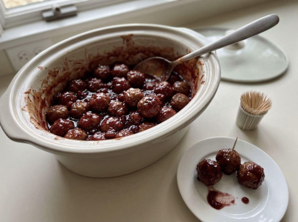 Crockpot Cranberry Meatballs
