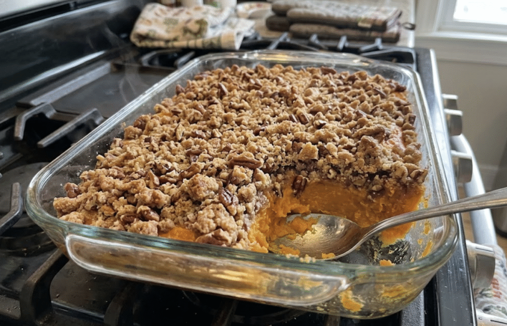 Sweet Potato Casserole with Pecan Crumble
