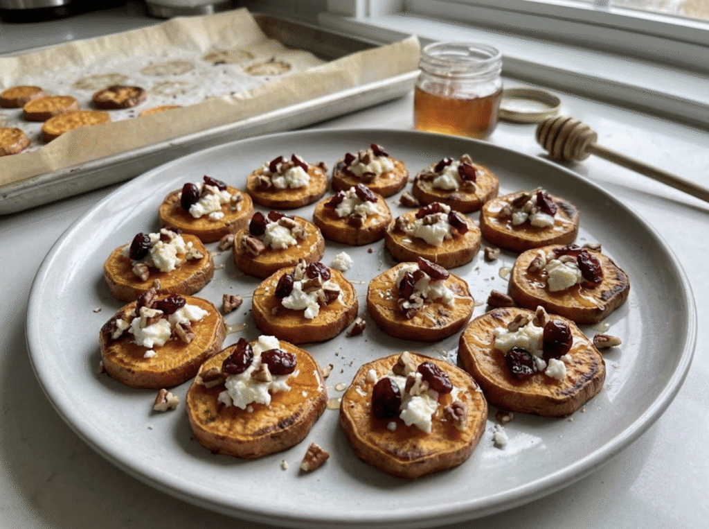 Sweet Potato Rounds with Goat Cheese