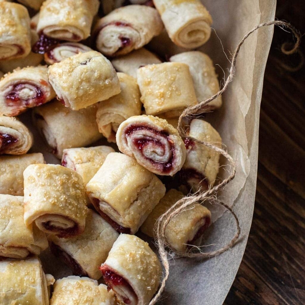Raspberry rugelach cookies