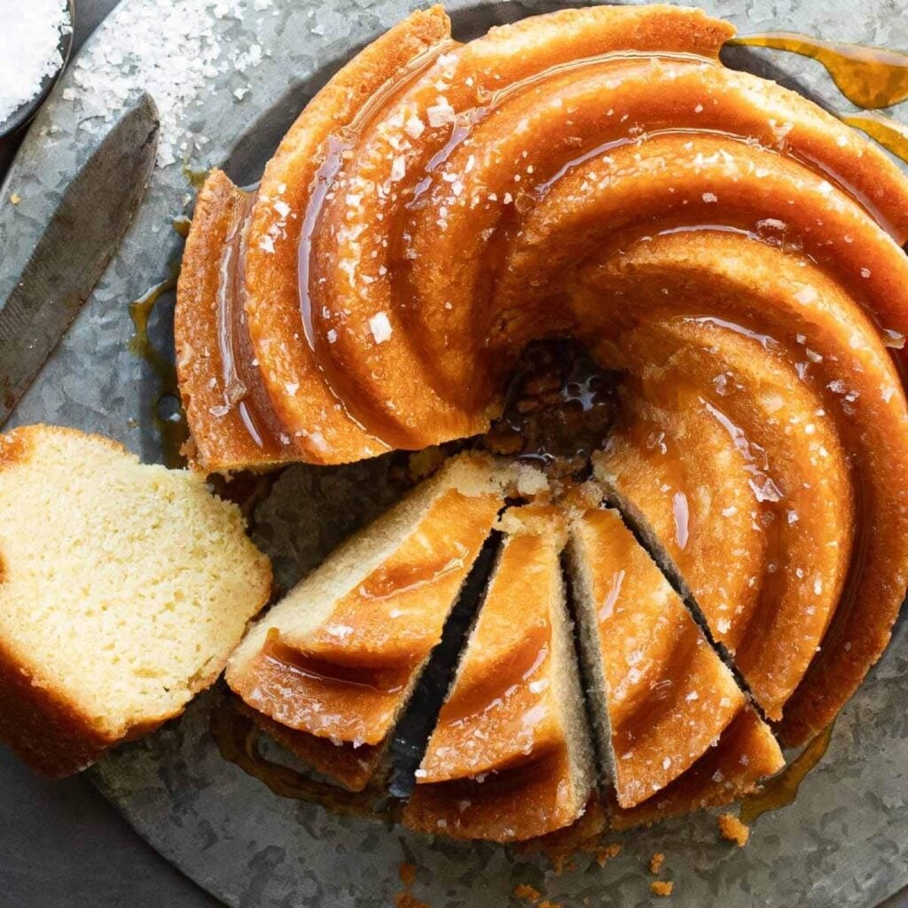 Salted caramel Kentucky butter cake